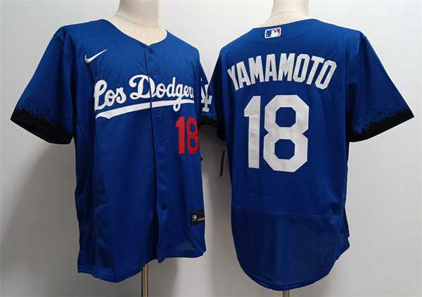 Mens Los Angeles Dodgers #18 Yoshinobu Yamamoto Nike Royal City Connect Jersey,We sell and wholesale Mens Los Angeles Dodgers #18 Yoshinobu Yamamoto Nike Royal City Connect Jersey on line form chian!